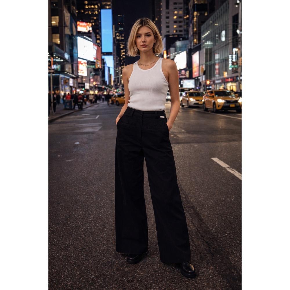 Five‎ Star General Black Wide Leg Dress Pants Size 9/29 Downtown Style